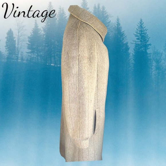 VINTAGE GOLDEN GATE LLAMA AND VIRGIN WOOL LONG COAT (SZ SM) - Picture 3 of 16